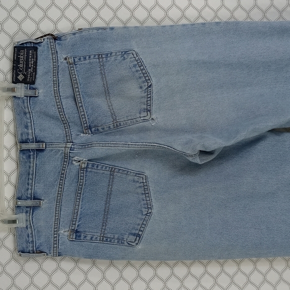 Columbia Sports Wear Tough Mother  distressed light wash faded denim jeans 36/30 - Picture 1 of 16